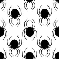 padrão de contorno perfeito de silhuetas gráficas de aranhas negras em um fundo branco, textura, design foto