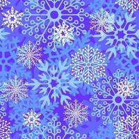 padrão assimétrico sem costura de flocos de neve multicoloridos em um fundo azul, textura, design foto