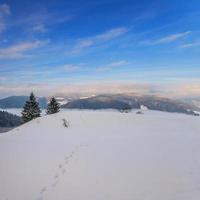 paisagem de inverno nas montanhas foto