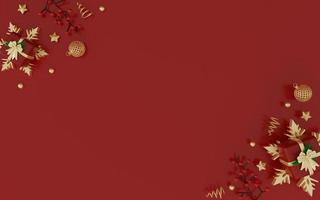 renderização 3D fundo vermelho de natal foto