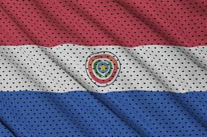 bandeira do paraguai impressa em um tecido de malha de poliéster nylon sportswear foto