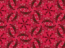 fundo de caleidoscópio floral vermelho abstrato padrão único e simétrico para vibrações de natal foto