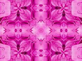 padrão de caleidoscópio floral magenta. fundo único e estético abstrato de flor rosa foto