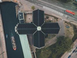 holmens kirke em copenhague, dinamarca por drone foto