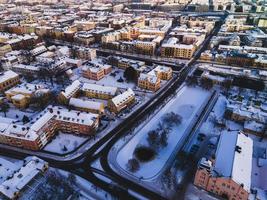 Uppsala, Suécia vista no inverno foto