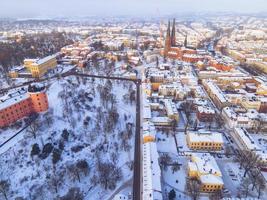 Uppsala, Suécia vista no inverno foto