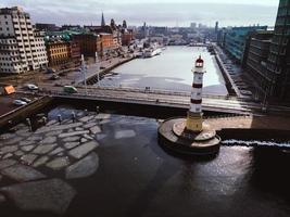 farol de malmo no inverno em skane, suécia foto