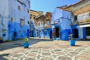 vistas de cerca de chefchaouen em marrocos foto