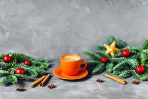 composição do café da manhã. imagem de natal. foto