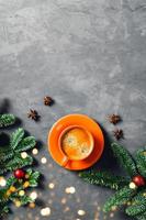 composição do café da manhã. imagem de natal. foto