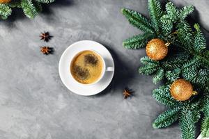 composição do café da manhã. imagem de natal. foto