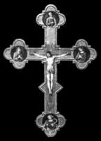 crucifixo antigo feito de ouro - igreja católica romana, jesus cristo. foto