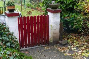 portão de jardim baixo no outono foto