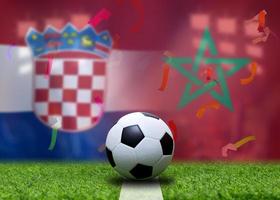 competição de copa de futebol entre a croácia nacional e a nacional marroquina. foto