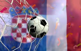 competição de copa de futebol entre a croácia nacional e a frança nacional. foto