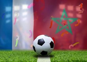competição da copa de futebol entre a França nacional e a nacional marroquina. foto