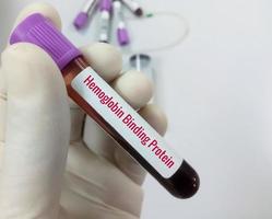 amostra de sangue para teste de proteína de ligação à hemoglobina. foto