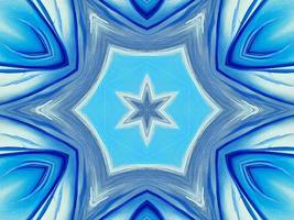 azul escuro aquarela kaleidoscioe padrão floral abstrato único fundo simétrico e estético foto