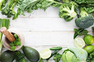 espaço de cópia de produtos frescos verdes foto