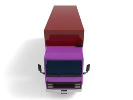 vista traseira ilustração 3d de um caminhão comercial leve vazio com portas traseiras abertas isoladas no fundo branco foto