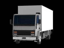 caminhão de entrega renderização 3d isolada no fundo branco. foto
