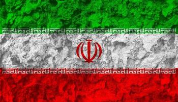 textura de bandeira iraniana como plano de fundo foto