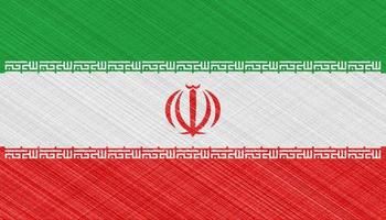 bandeira da república islâmica do irã em um plano de fundo texturizado. colagem de conceito. foto