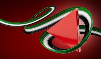 espiral abstrata das cores da bandeira da palestina, pincelada 3d ilustração 3d foto