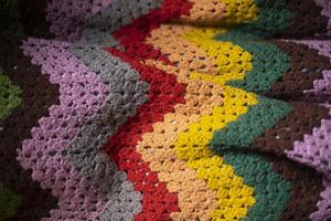 xadrez da vovó. tecido colorido. tecido de malha. foto