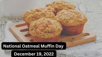 dia nacional do muffin de aveia. 19 de dezembro de 2022. o dia nacional do muffin de aveia é em 19 de dezembro e estamos ansiosos para encher nossas barrigas com deliciosos muffins foto