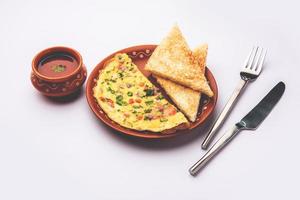 pão masala omelete ou omelete foto