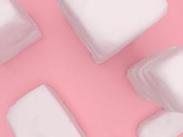 produtos de pódio de pedra branca exibem renderização 3d de maquete mínima. cena vista frontal quarto rosa e fundo rosa pódio forma natureza. stand mostrar produto cosmético. vitrine de palco no pódio pedestal. foto