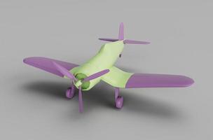 ilustração 3D renderizando um avião corsário mínimo em fundo branco. foto