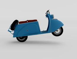 ilustração 3D vintage soviética scooter tula sobre fundo branco. foto