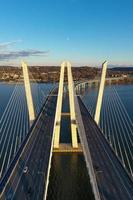 a nova ponte tappan zee atravessando o rio hudson em nova york. foto