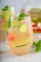 sangria de melancia e pepino com vinho branco foto