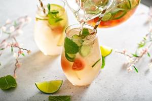 sangria de melancia e pepino com vinho branco foto