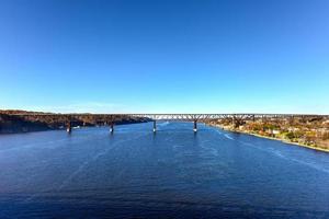 vista da ponte ferroviária de poughkeepsie, também conhecida como passarela sobre o hudson. é a ponte pedonal mais alta do mundo foto