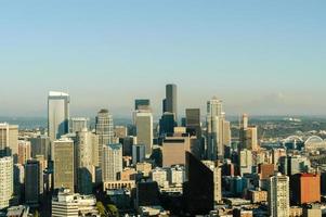 vista aérea do horizonte da cidade de seattle, washington foto