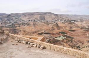 vista de Al Karak ou Kerak Crusader Castle, Jordânia foto