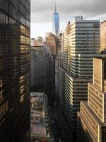 vista aérea do horizonte inferior de manhattan na cidade de nova york. foto