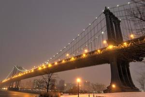 ponte de manhattan, tempestade de neve foto