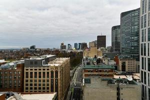 vista aérea do horizonte de boston de chinatown em massachusetts. foto