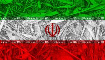 textura de bandeira iraniana como plano de fundo foto