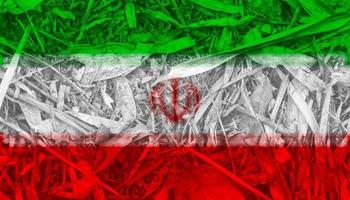 textura de bandeira iraniana como plano de fundo foto