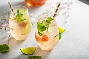 sangria de melancia e pepino com vinho branco foto