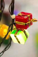 luzes de natal e festa em forma de caixas de presente
