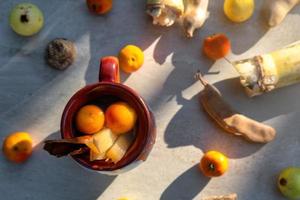 ponche de frutas. ponche de frutas de natal é uma infusão consumida no méxico foto