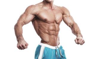 torso masculino desfiado com peito musculoso e abdominais foto