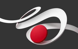 fita de bandeira japonesa abstrata fundo isolado ilustração 3d vermelha e branca foto